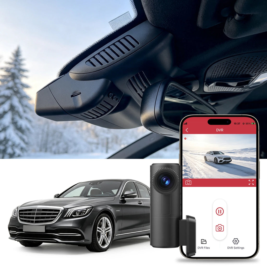 mercylion a12 oem dashcam with rear camera wifi app mercedes s class