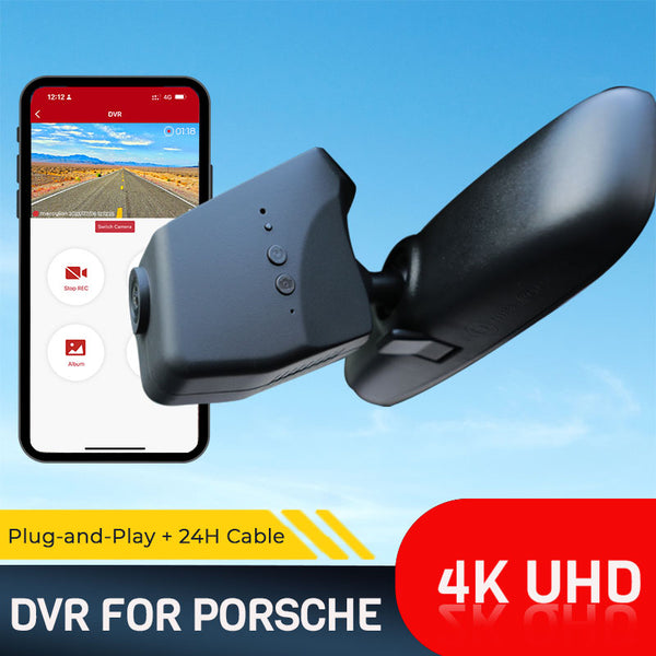 Mercylion A40-1CH Driving Recorder 4K/ 2K GPS WiFi Single Lens Dash Cam For Porsche