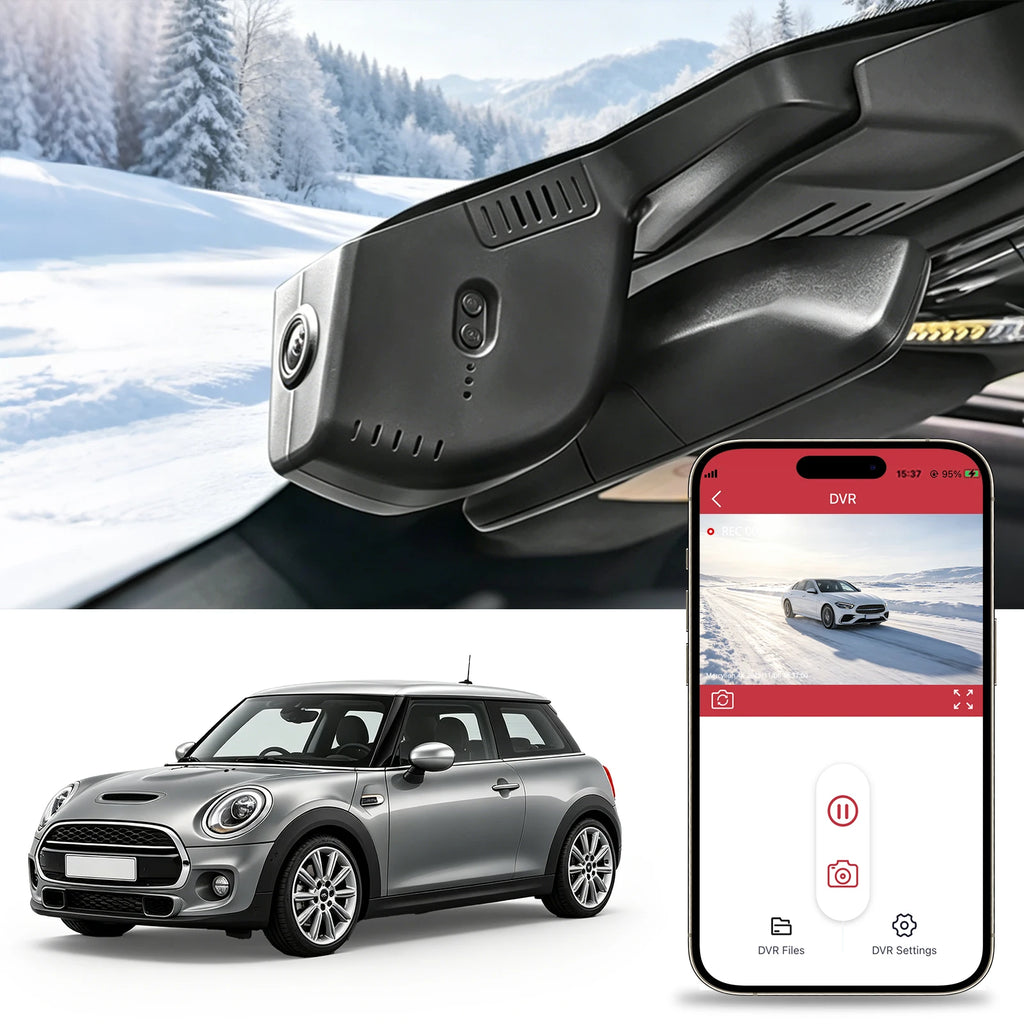 wireless mini cooper dash cam front and rear