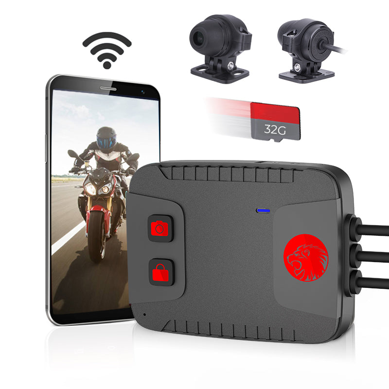 Mercylion M1000 Motorcycle Dash Cam with Dual Lens 1080P GPS WIFI IP68