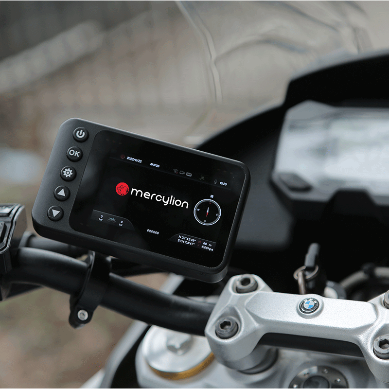 dashcam mountainbike Mercylion M3500 Motorrad-Dashcam 4K (Vorne & Hinten) – 3,5-Zoll-IPS-Di