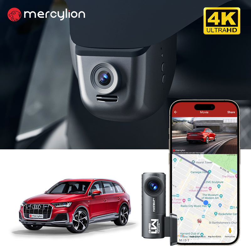 Mercylion A32 Dashcam for Audi A1 A3 A4L A5 A6 Q3 Q5 Q7 E-tron Q8 S3 S5 RS5 RS7 TTS 4K/2K Support GPS