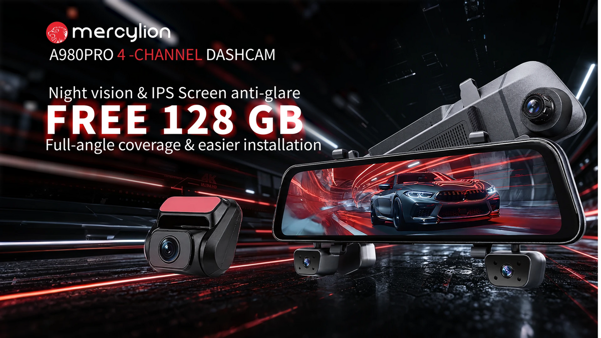 wireless 4 channel mirror dashcam